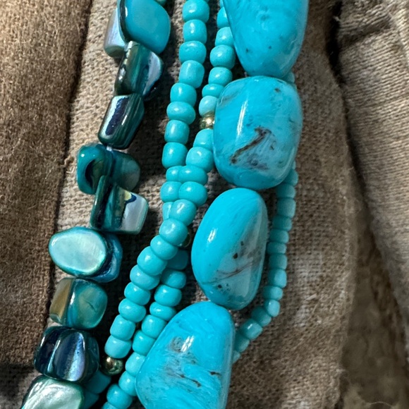 Turquoise Beaded Necklace 5 Strand - Picture 3 of 3